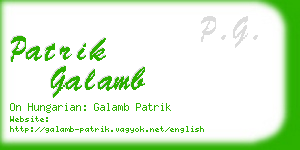 patrik galamb business card